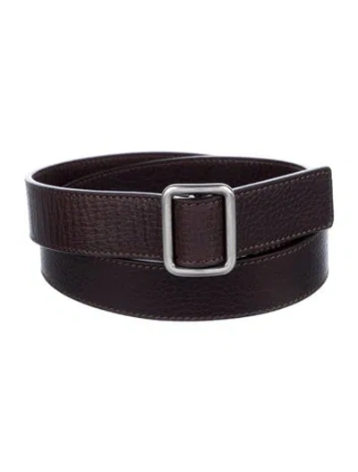 Pre-owned The Row Leather Waist Belt In Brown