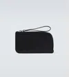 The Row Leather Wallet With Strap In Black