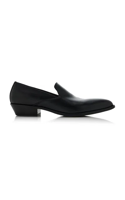 The Row Leather Western Loafer In Black