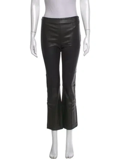 Pre-owned The Row Leather Wide Leg Pants In Black