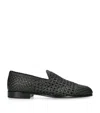 The Row Davis Woven Leather Ballerina Loafers In Black