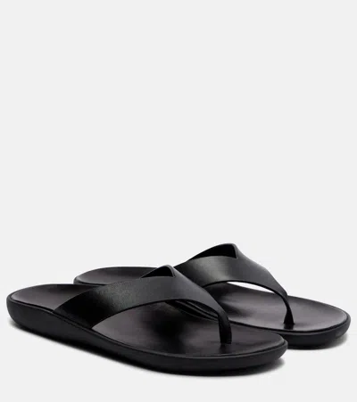 THE ROW LEGER LEATHER THONG SANDALS