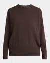 The Row Leilani Cashmere Crewneck Sweater In Brown