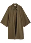 The Row Leins Cotton-poplin Coat In Khaki
