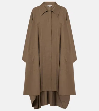 The Row Leins Cotton Poplin Trench Coat In Brown