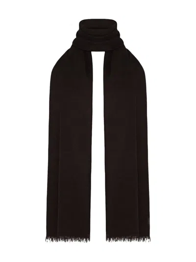 The Row Lentia Fringed Scarf In Black