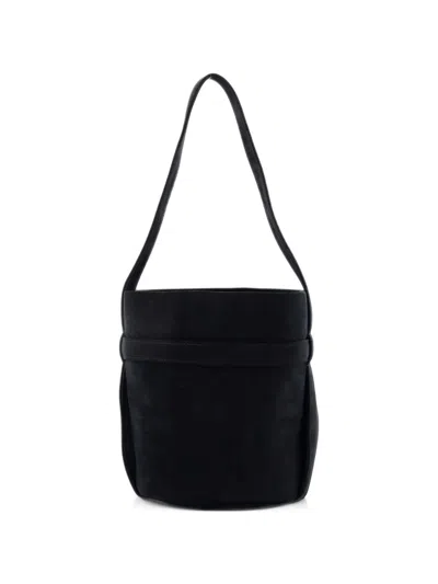 Pre-owned The Row Leo Nubuck Mini Bucket Bag In Black