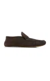 The Row Leo Shearling Loafers In Brown