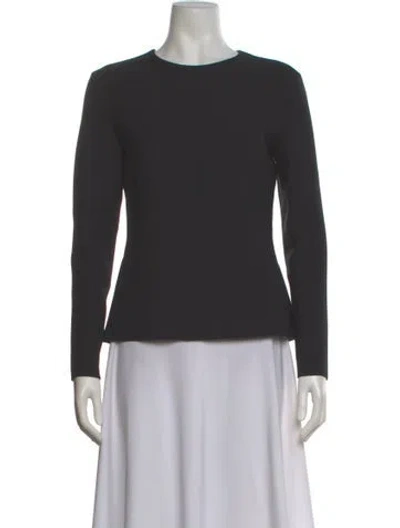 Pre-owned The Row Leo Top Wool Top In Black