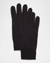 The Row Leomarie Cashmere Knit Gloves In Blue