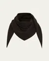 The Row Leomine Triangular Cashmere Scarf In Black