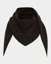 The Row Leomine Triangular Cashmere Scarf In Brown