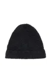 The Row Charcoal Cashmere Blend Beanie Hat In Black