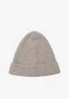 The Row Leomir Cashmere-blend Ribbed Beanie In Neutral