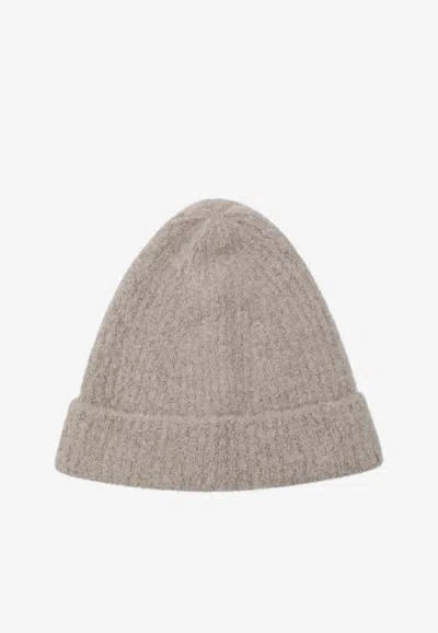 The Row Leomir Cashmere-blend Ribbed Beanie In Neutral
