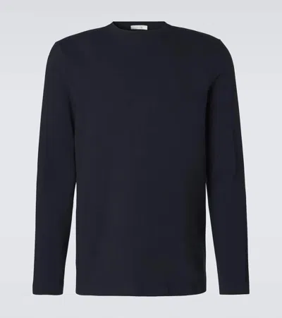 The Row Leon Cotton Jersey T-shirt In Blue