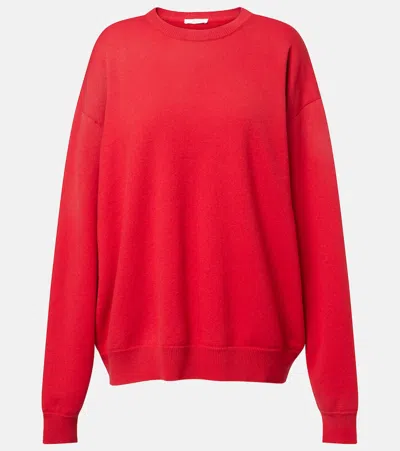 The Row Leora Cashmere Sweater In Red