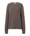 The Row Leorina Cashmere, Alpaca, And Silk Sweater In Brown
