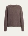 The Row Leorina Cashmere Boucle Knit Sweater In Brown