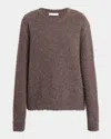 The Row Leorina Cashmere Boucle Knit Sweater In Brown