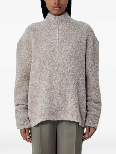 The Row Lethara Half-zip Sweater In Neutral
