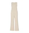 The Row Levante Wool Wide-leg Jumpsuit In Ivory
