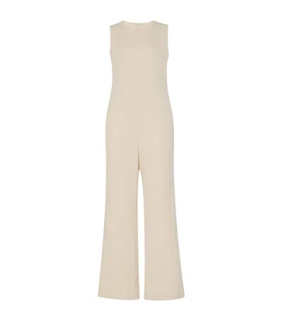 The Row Levante Wool Wide-leg Jumpsuit In White