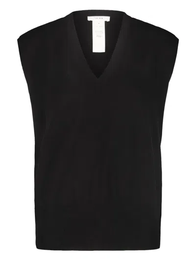 The Row Sleeveless Knitted Vest In Black