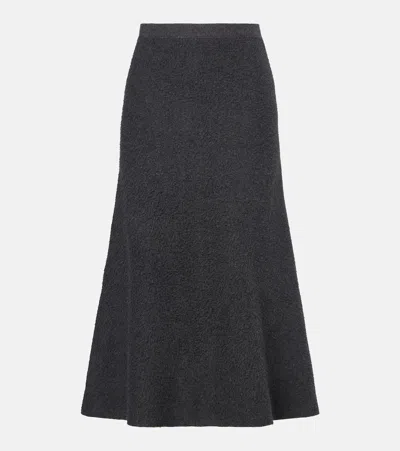 The Row Lian Cotton Midi Skirt In Gray