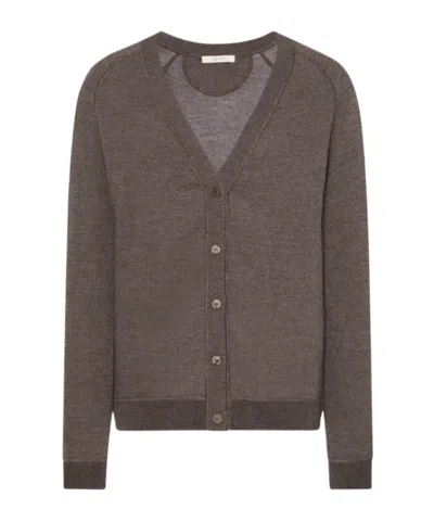 The Row Liberty Cashmere Cardigan In Brown
