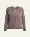 The Row Liberty Cashmere V-neck Cardigan In Purple