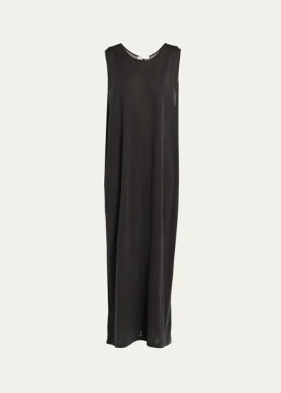 The Row Lidia Long Jersey Dress In Black
