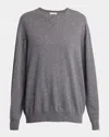 The Row Ligeia V-neck Cashmere Sweater In Gray