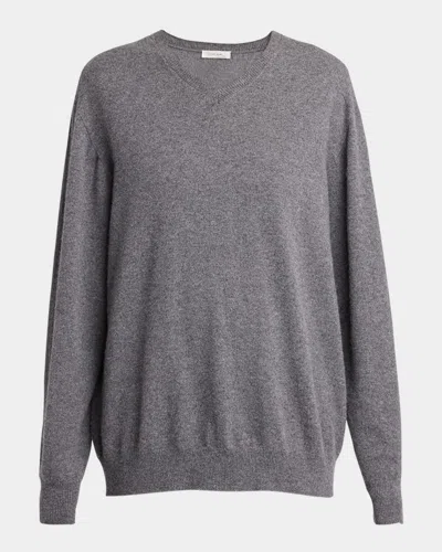 The Row Ligeia V-neck Cashmere Sweater In Gray