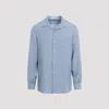 The Row Light Blue Kiton Silk Shirt In Grey