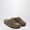 The Row Light Brown Suede Mule Hugo In Cream