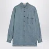 The Row Nesson Oversized Linen Denim Shirt In Blue