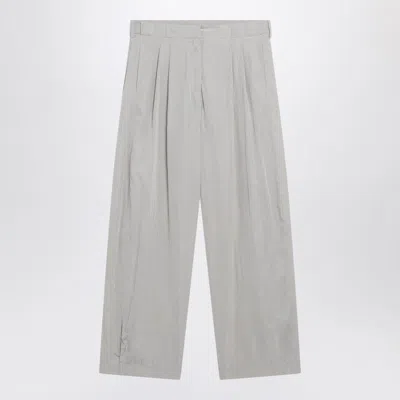The Row Light Grey Silk Blend Wide-leg Iven Pant In Gray