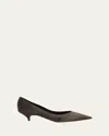 The Row Liisa Distressed Kitten-heel Pumps In Bordeaubergine
