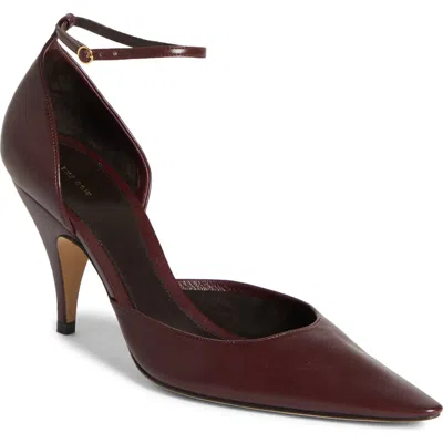 The Row Liisa D'orsay Ankle Strap Pump In Bordeaubergine