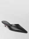 The Row Liisa Leather Kitten Heel Pointed Toe Mules In Black