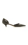 The Row Brown Liisa Kitten Dorsay Pumps In Green