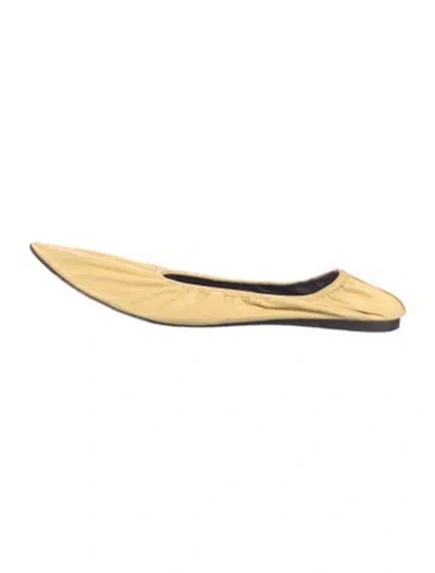 Pre-owned The Row Liisa Leather Ballet Flats Leather Ballet Flats In Yellow