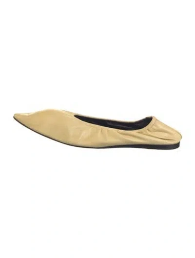 Pre-owned The Row Liisa Leather Ballet Flats In Yellow