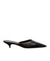 The Row Liisa Leather Kitten Heel Pointed Toe Mules In Multi
