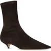 The Row Liisa Pointed Toe Bootie In Brown