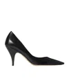 The Row Uxor Distressed Satin Pumps In Black