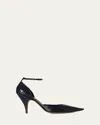 The Row Liisa Python D'orsay Ankle-strap Pumps In Midnight