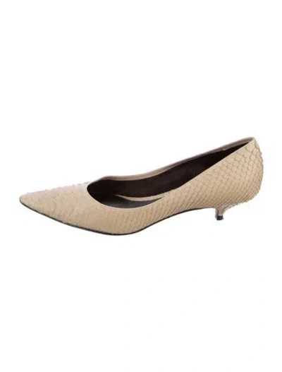 Pre-owned The Row Liisa Python Pumps In Neutral