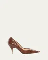 The Row Liisa Python Stiletto Pumps In Brown